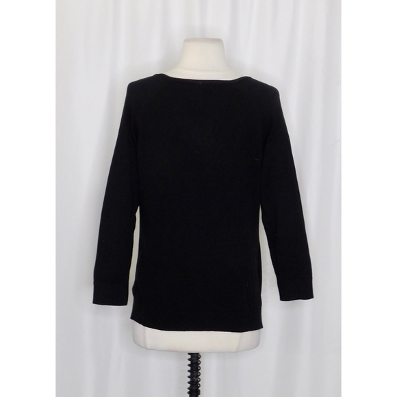 ANTHROPOLOGIE Siobhan Black Cheeky Ties Cutout Sweater Pullover Cotton Medium - Picture 11 of 16